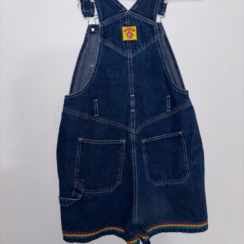 Vintage Winnie the Pooh Disney Denim Overalls With Rainbow SZ 14 Embroidered - Picture 8 of 8